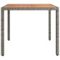 vidaXL Gartentisch mit Holzplatte Grau Poly Rattan & Massivholz Akazie vidaXL Gartentisch mit Holzplatte Grau Poly Rattan & Massivholz Akazie