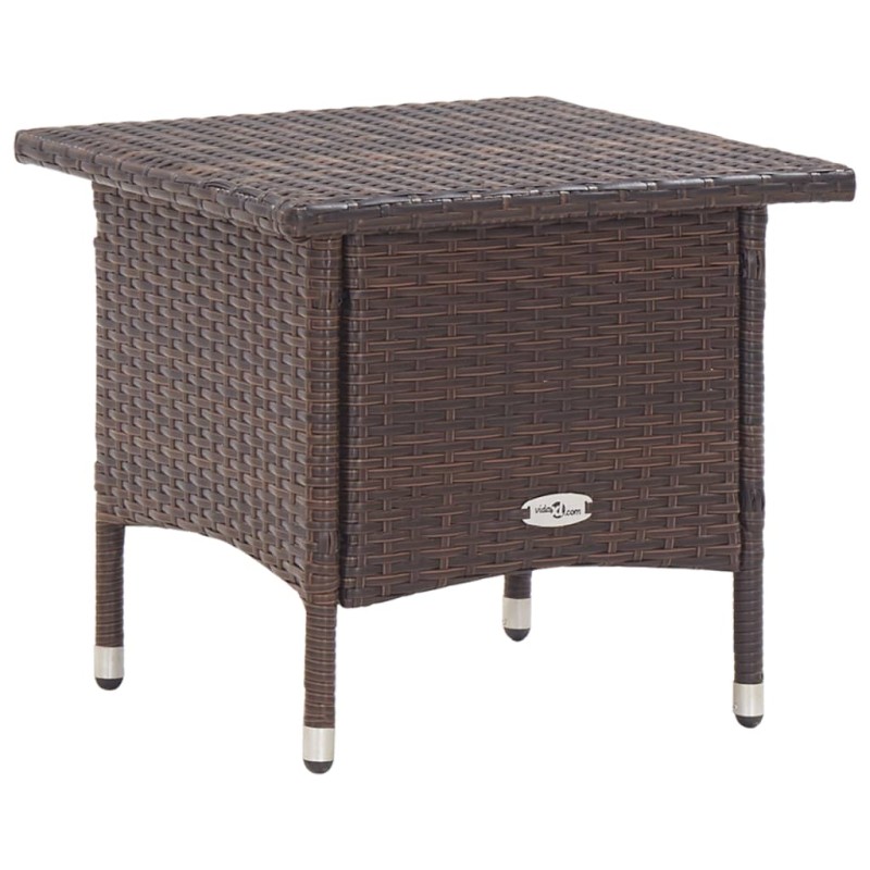 vidaXL Teetisch Braun 50 x 50 x 47 cm Poly Rattan vidaXL Teetisch Braun 50 x 50 x 47 cm Poly Rattan