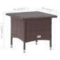 vidaXL Teetisch Braun 50 x 50 x 47 cm Poly Rattan vidaXL Teetisch Braun 50 x 50 x 47 cm Poly Rattan