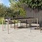 vidaXL Gartentisch Beige 250x100x75 cm Hartglas und Poly Rattan vidaXL Gartentisch Beige 250x100x75 cm Hartglas und Poly Rattan