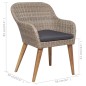 vidaXL Gartenstühle mit Polstern 2 Stk. Poly Rattan Braun vidaXL Gartenstühle mit Polstern 2 Stk. Poly Rattan Braun