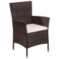 Gartenstuhl und Hocker mit Polstern Poly Rattan Braun Gartenstuhl und Hocker mit Polstern Poly Rattan Braun