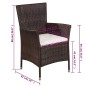 Gartenstuhl und Hocker mit Polstern Poly Rattan Braun Gartenstuhl und Hocker mit Polstern Poly Rattan Braun