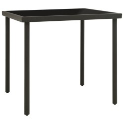 vidaXL Garten-Esstisch Anthrazit 80x80x72 cm Glas und Stahl 