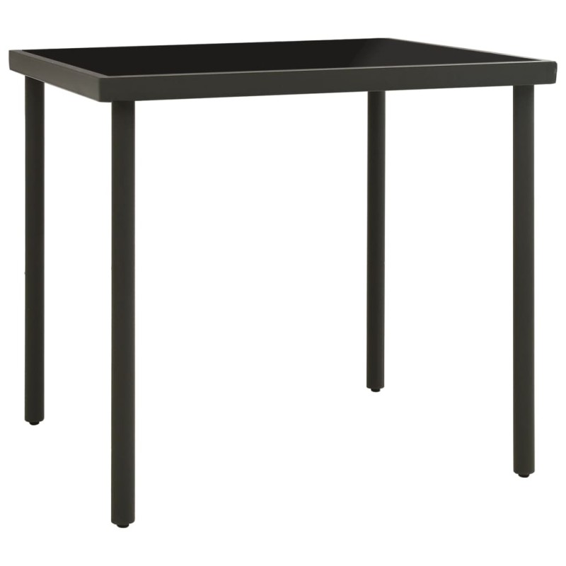 vidaXL Garten-Esstisch Anthrazit 80x80x72 cm Glas und Stahl vidaXL Garten-Esstisch Anthrazit 80x80x72 cm Glas und Stahl