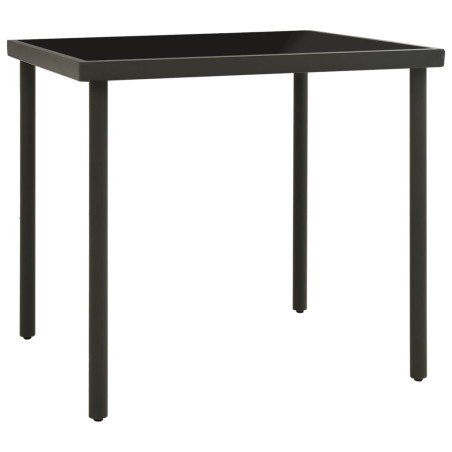 vidaXL Garten-Esstisch Anthrazit 80x80x72 cm Glas und Stahl 