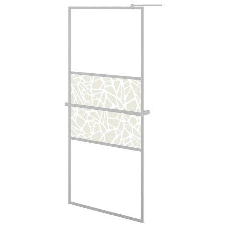 vidaXL Duschwand mit Ablage für Walk-In-Dusche Chrom 90x195 cm ESG