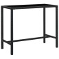 vidaXL Garten-Bartisch Schwarz 130x60x110 cm Poly Rattan und Glas vidaXL Garten-Bartisch Schwarz 130x60x110 cm Poly Rattan und Glas