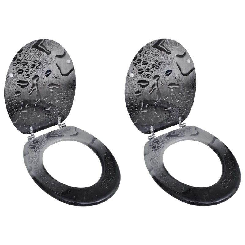 vidaXL Toilettensitze mit Deckel 2 Stk. MDF Wasser vidaXL Toilettensitze mit Deckel 2 Stk. MDF Wasser