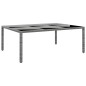 vidaXL Gartentisch 200x150x75 cm Hartglas und Poly Rattan Grau vidaXL Gartentisch 200x150x75 cm Hartglas und Poly Rattan Grau