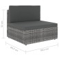 vidaXL 6-tlg. Garten-Lounge-Set mit Kissen Grau Poly Rattan vidaXL 6-tlg. Garten-Lounge-Set mit Kissen Grau Poly Rattan