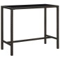 vidaXL Garten-Bartisch Braun 130x60x110 cm Poly Rattan und Glas vidaXL Garten-Bartisch Braun 130x60x110 cm Poly Rattan und Glas