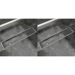 vidaXL Lineare Duschrinnen 2 Stk. 530 x 140 mm Edelstahl