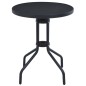 vidaXL Gartentisch Schwarz 80 cm Stahl und Glas vidaXL Gartentisch Schwarz 80 cm Stahl und Glas