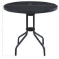 vidaXL Gartentisch Schwarz 80 cm Stahl und Glas vidaXL Gartentisch Schwarz 80 cm Stahl und Glas