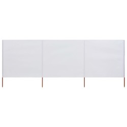 vidaXL 3-teiliges Windschutzgewebe 400 x 80 cm Sandweiß