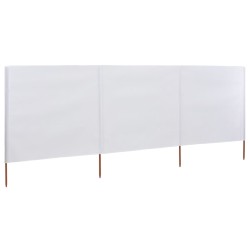 vidaXL 3-teiliges Windschutzgewebe 400 x 80 cm Sandweiß