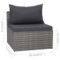 vidaXL 3-tlg. Garten-Sofagarnitur mit Kissen Grau Poly Rattan vidaXL 3-tlg. Garten-Sofagarnitur mit Kissen Grau Poly Rattan
