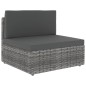 vidaXL 8-tlg. Garten-Lounge-Set mit Kissen Grau Poly Rattan vidaXL 8-tlg. Garten-Lounge-Set mit Kissen Grau Poly Rattan
