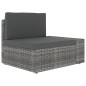 vidaXL 8-tlg. Garten-Lounge-Set mit Kissen Grau Poly Rattan vidaXL 8-tlg. Garten-Lounge-Set mit Kissen Grau Poly Rattan