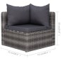 vidaXL 3-tlg. Garten-Sofagarnitur mit Kissen Grau Poly Rattan vidaXL 3-tlg. Garten-Sofagarnitur mit Kissen Grau Poly Rattan