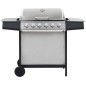 Gasgrill mit 6 Brennern Edelstahl Silbern Gasgrill mit 6 Brennern Edelstahl Silbern