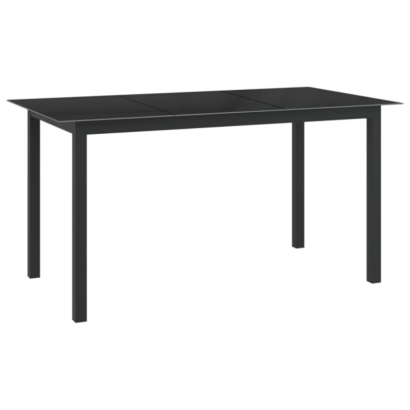 vidaXL Gartentisch Schwarz 150x90x74 cm Aluminium und Glas vidaXL Gartentisch Schwarz 150x90x74 cm Aluminium und Glas