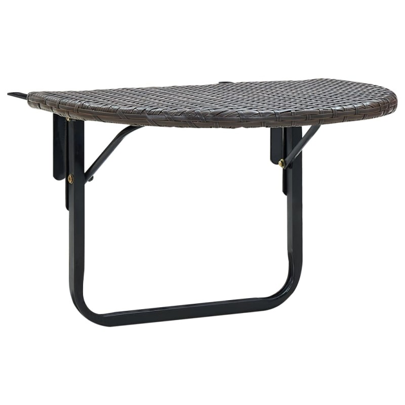 vidaXL Balkontisch Braun 60x60x40 cm Poly Rattan vidaXL Balkontisch Braun 60x60x40 cm Poly Rattan