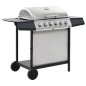 Gasgrill mit 6 Brennern Edelstahl Silbern Gasgrill mit 6 Brennern Edelstahl Silbern