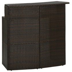 vidaXL Garten-Bartisch Braun 120x55x110 cm Poly Rattan 