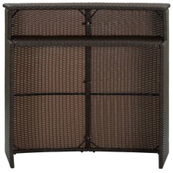 vidaXL Garten-Bartisch Braun 120x55x110 cm Poly Rattan 
