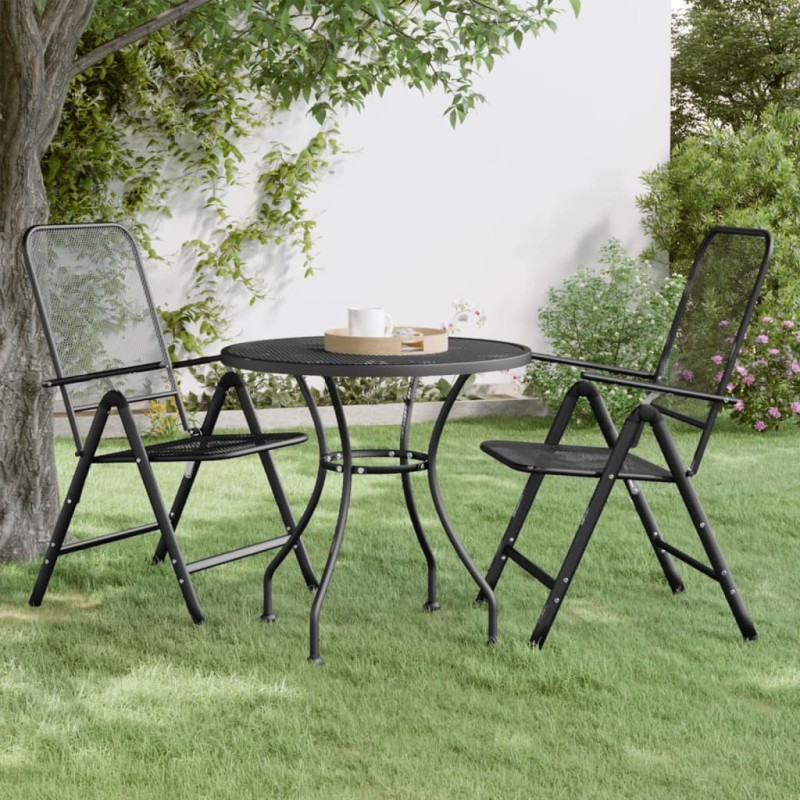 vidaXL Gartentisch Ø80x72 cm Streckmetall Anthrazit vidaXL Gartentisch Ø80x72 cm Streckmetall Anthrazit