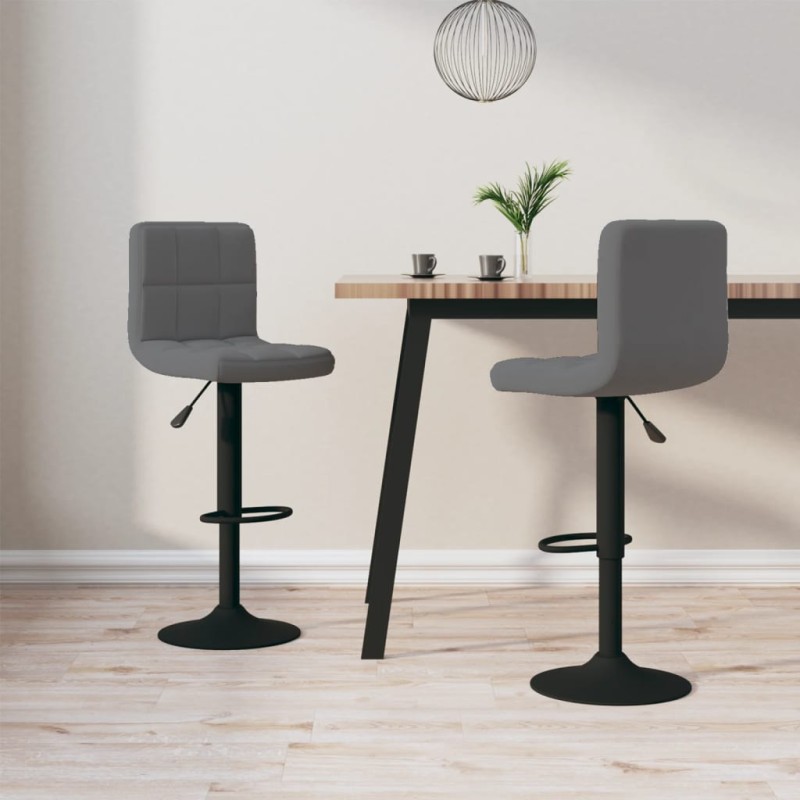 vidaXL Barhocker 2 Stk. Dunkelgrau Samt 