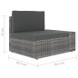 vidaXL 9-tlg. Garten-Lounge-Set mit Kissen Grau Poly Rattan vidaXL 9-tlg. Garten-Lounge-Set mit Kissen Grau Poly Rattan
