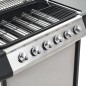 Gasgrill mit 6 Brennern Edelstahl Silbern Gasgrill mit 6 Brennern Edelstahl Silbern