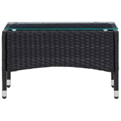 vidaXL Couchtisch Schwarz 60 x 40 x 36 cm Poly Rattan