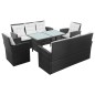 vidaXL 5-tlg. Garten-Lounge-Set mit Auflagen Poly Rattan Schwarz vidaXL 5-tlg. Garten-Lounge-Set mit Auflagen Poly Rattan Schwarz
