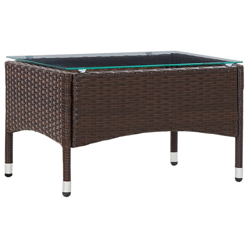 vidaXL Couchtisch Braun 60x40x36 cm Poly Rattan vidaXL Couchtisch Braun 60x40x36 cm Poly Rattan