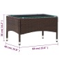 vidaXL Couchtisch Braun 60x40x36 cm Poly Rattan vidaXL Couchtisch Braun 60x40x36 cm Poly Rattan