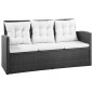 vidaXL 5-tlg. Garten-Lounge-Set mit Auflagen Poly Rattan Schwarz vidaXL 5-tlg. Garten-Lounge-Set mit Auflagen Poly Rattan Schwarz