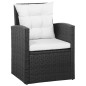 vidaXL 5-tlg. Garten-Lounge-Set mit Auflagen Poly Rattan Schwarz vidaXL 5-tlg. Garten-Lounge-Set mit Auflagen Poly Rattan Schwarz