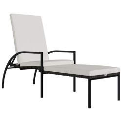 vidaXL Sonnenliege mit Fußhocker PE-Rattan Braun