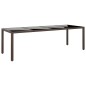 vidaXL Gartentisch mit Glasplatte Braun Poly Rattan vidaXL Gartentisch mit Glasplatte Braun Poly Rattan