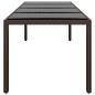 vidaXL Gartentisch mit Glasplatte Braun Poly Rattan vidaXL Gartentisch mit Glasplatte Braun Poly Rattan