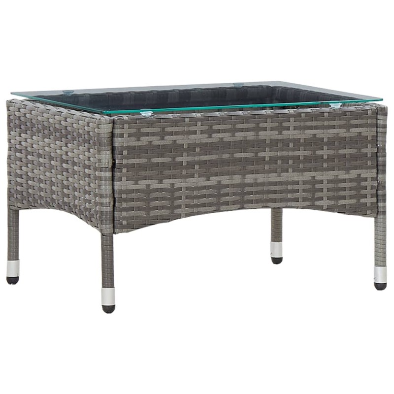 vidaXL Couchtisch Grau 60 x 40 x 36 cm Poly Rattan vidaXL Couchtisch Grau 60 x 40 x 36 cm Poly Rattan