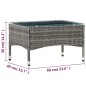 vidaXL Couchtisch Grau 60 x 40 x 36 cm Poly Rattan vidaXL Couchtisch Grau 60 x 40 x 36 cm Poly Rattan