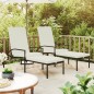 vidaXL Sonnenliegen 2 Stk. mit Fußhocker PE-Rattan Schwarz vidaXL Sonnenliegen 2 Stk. mit Fußhocker PE-Rattan Schwarz