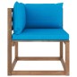 vidaXL Outdoor-Ecksofa Paletten mit Kissen in Blau vidaXL Outdoor-Ecksofa Paletten mit Kissen in Blau