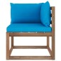 vidaXL Outdoor-Ecksofa Paletten mit Kissen in Blau vidaXL Outdoor-Ecksofa Paletten mit Kissen in Blau