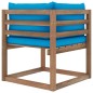 vidaXL Outdoor-Ecksofa Paletten mit Kissen in Blau vidaXL Outdoor-Ecksofa Paletten mit Kissen in Blau